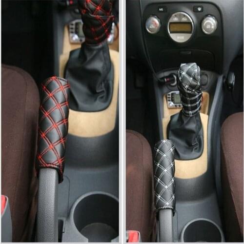 Universal 2Pcs/Set Hand Brake Case & Gear Shift Manual Brake Cover Of Universal Type