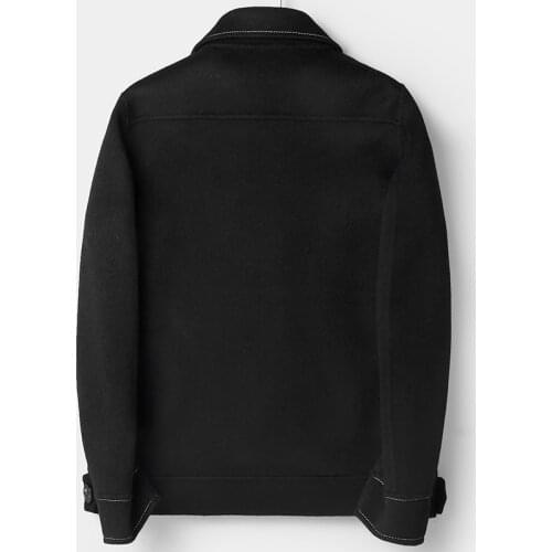 Spring Autumn Wool Coat Men Fashion Short Handmade Man Jacket Double-sided Woolen Mens Overcoat Coats 81Z8801 KJ2252