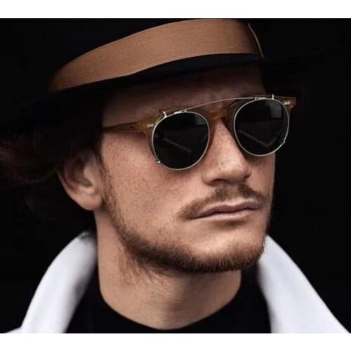 High Quality Acetate Original Japanese Artisan Decorative Glasses Optical Frame Retro Square Clip On Sunglasses Rivet Connection
