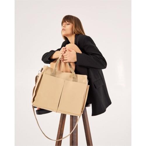 Women Everyday Bag Milk Coffee Top: 35 cm Height: 30 cm Width: 10 cm Use Area: achieve, Shoulder, Diagonal