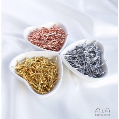 10 Pcs/set Never Fade 18K Copper Bag Real Gold White Gold Rose Gold Facet Section Thread Elbow DIY Jewelry Bracelet Material