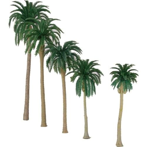 10 Tropical Coconut Palm Tree Model Train Railway Wargame Scenery 1:100 11cm