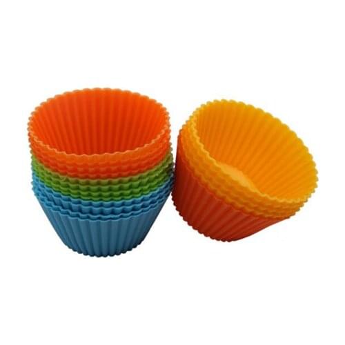 12pcs/lot Silicone Cupcake Liners Mold Muffin Cases Muti Round Shape Cup Cake Tools Bakeware Baking Pastry Tools Cake Mold N1056