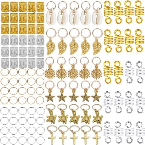 120 pcs Metal Aluminum Dreadlock Accessories Braiding Hair Cuffs Decorations Pendants Beads for Hair Braids, 120PCS Hair Jewelry