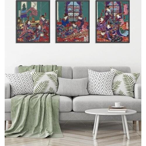 3 pieces of Japanese prints*Japanese poster Asian art prints*Oriental prints*Japanese prints canvas paintings living room decora