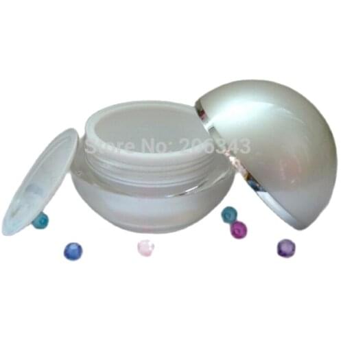 30G pearl white acrylic ball shape cream bottle,cosmetic container,,cream jar,Cosmetic Jar,Cosmetic Packaging
