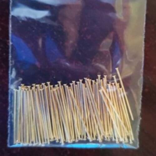 31pcs D0.6mm*17mm*1.1mm module power pin flat head cap straight needle gold-plating