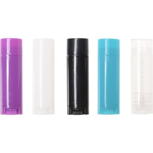 5 Pieces Plastic Empty Oval Lip Balm Tubes Twist-up Deodorant Container for Lipsticks Chapsticks Solid Perfume