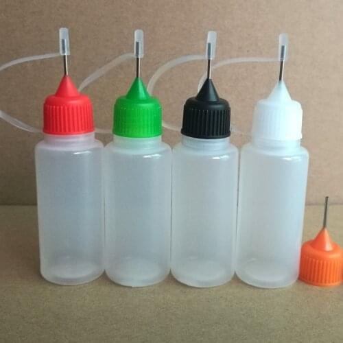 50pcs/lot, Needle Bottle 15ML LDPE Plastic Dropper Bottles With Screw Metal Needle Cap, Empty Refillable bottles for E liquid