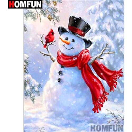 HOMFUN Full Square/Round Drill 5D DIY Diamond Painting "Cartoon snowman Embroidery Cross Stitch 3D Home Decor Gift A09511
