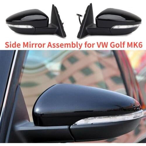 Auto Power Heated Fold Turn Signal Side Mirror Assembly for VW Golf MK6 2009 2010 2011 2012 5KD857501 5KD857502 Car Accessories