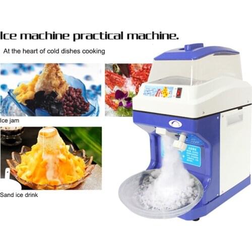 200kg/h Electric Ice Planer Commercial Ice Crusher Automatic Snow cone machine Cube Ice Crusher White/Blue 220-240V 50/60Hz