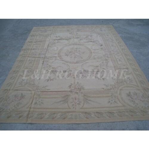 Free shipping 8'x10' French Aubusson rug, hand woven woolen French Aubusson carpet, New Zealand woolen rug
