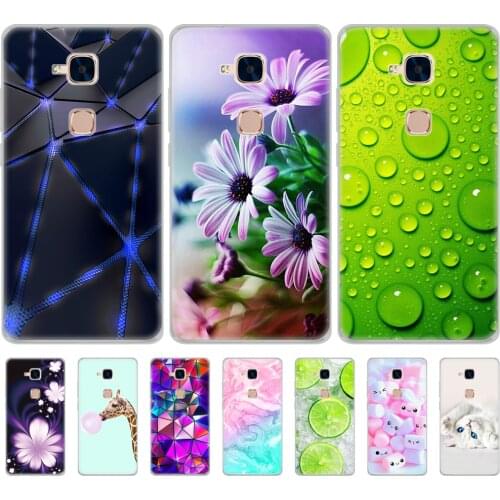For huawei honor 5C cover phone case soft tpu silicon back cover 360 full protective printing transparent clear coque