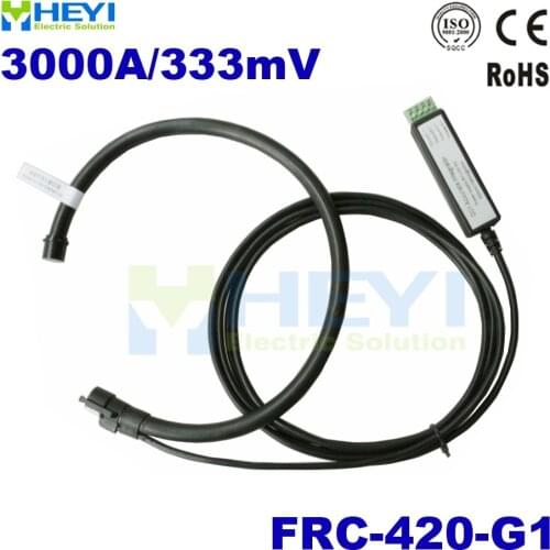 Black Yellow Red Clamp on rogowski probe output: 333mVrms input: 1-3000A FRC-420-G1 flexible rogowski coil
