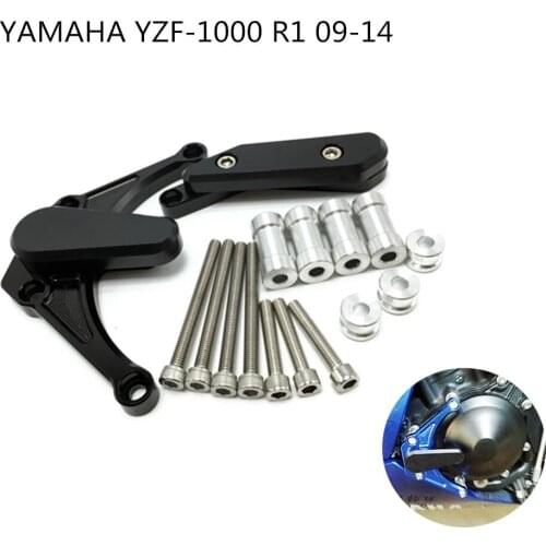 CNC Left+Right Engine Stator Guard Cover Slider Frame Protector Case Crash Pads Falling Set For Yamaha YZF R1 2009-2014 10 12 13