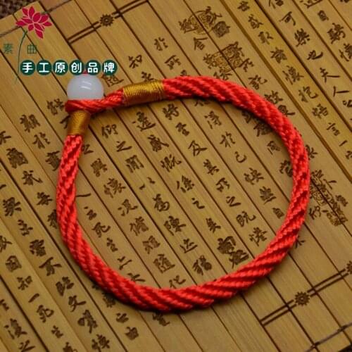 DANS ELEMENT Rope Bangle 3 colors Lucky Bracelets for Women Cord String Line Handmade Jewelry For Couple Lover Gift B002-red