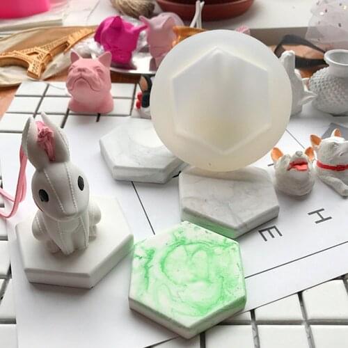 DIY Hexagon Silicone Mold For Cement Concrete Tray Plate Aromatherapy Clay Pot Resin Gypsum Coasters Candlestick Plaster M2771