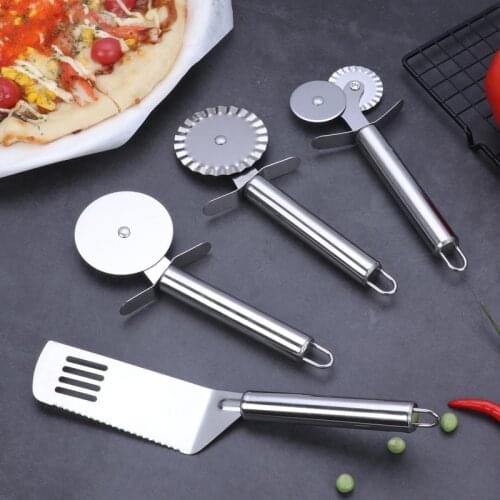 Stainless Steel Double Wheel Pizza Knife Lace Knife Roller Knife Baking Tool