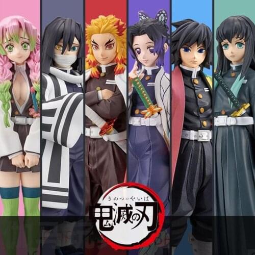 Demon Slayer Figure Kimetsu No Yaiba Figure Tomioka Giyuu Hashibira Inosuke Kamado Tanjirou Nezuko Zenitsu PVC Model Toys