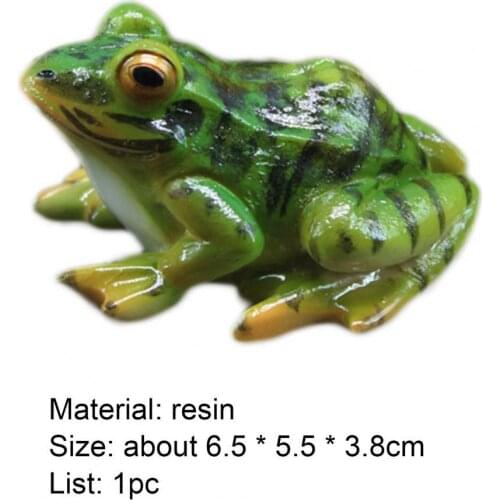 Simulation Animal Resin Crafts Frog Statue Mini Durable Resin Terrarium Micro Landscape Frog Miniature for Gift Garden Decor