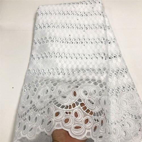 White African Swiss Lace Fabric Swiss Voile Lace Dubai Style 2.5 yards Nigeria Dry Cotton Lace Fabrics For Wedding Dress CP011