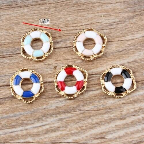 Hot Sale New 20pcs DIY fashion charms gift enamel lifebuoy alloy pendant making bracelet necklace clothing jewelry Accessories