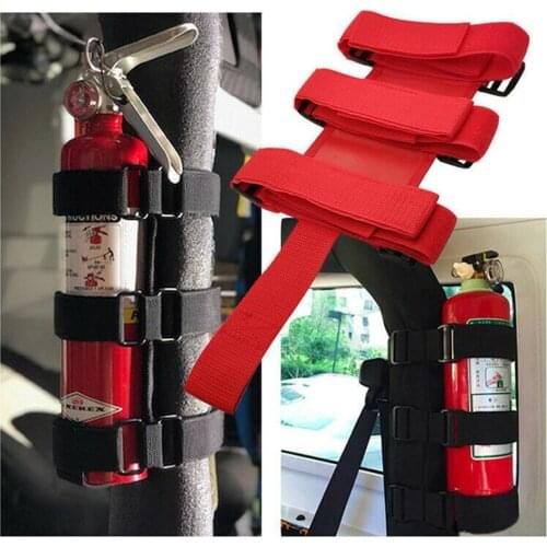 Nylon Car Roll Bar Fire Extinguisher Auto Fixed Holder Interior Car For Automobile Nylon Fixed Auto Safety Styling Straps