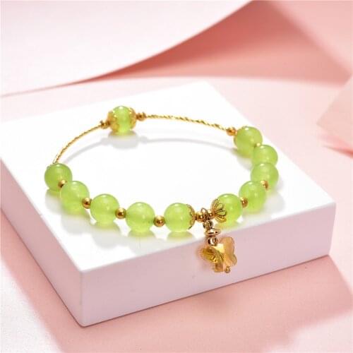 New 6style Bohemia Natural Stone Jades Round Beads Lucky Bracelet Womens Jewelry Religion Charm Rope Chain 7.5inch Y820