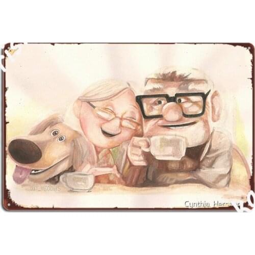 Up Movie Carl And Ellie Poster Metal Plaque Personalized Wall Pub Club Bar Mural Painting Tin Sign Posters