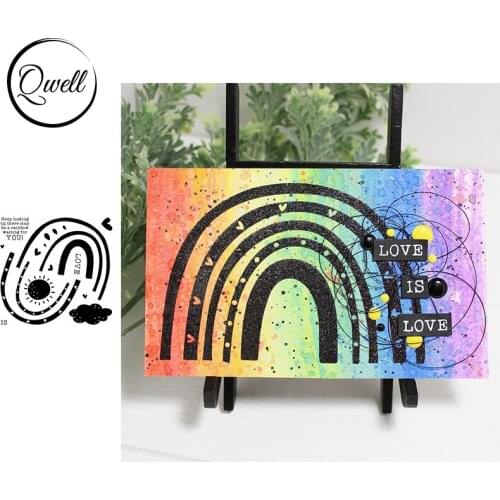 QWELL Clear Transparent Stamps Rainbow Clouds Sun Love Sentences Letter Words DIY Craft Paper Cards Scrapbooking 2021 New