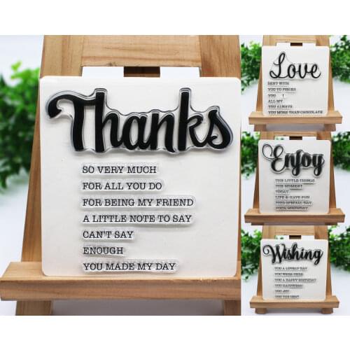 Thank/wish/love/hug letters Transparent Clear Stamps/Silicone Seals For DIY Scrapbooking photo album/Card Making/Gift Card decor