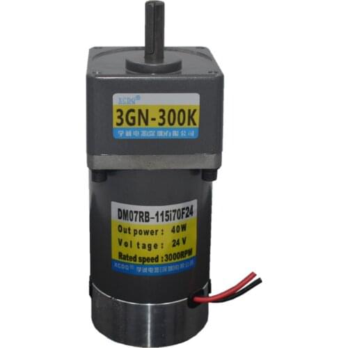 40W 12V 24V DC permanent magnet gear motor, 3GN 3K-300K,600rpm-6rpm, adjustable speed, high torque