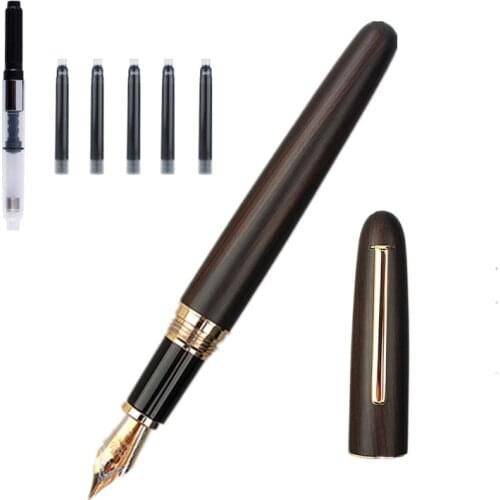 Jinhao 9036 Natural Wood Fountain Pen Handmade Beautiful Full Wooden Pen Iridium EF/F/M/Bent Fashion Writing Office Ink Pen Gift
