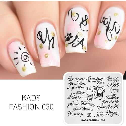 MISSGUOGUO Nail Stamping Template Fashion Letters Patterns DIY Nail Designs Stamping Polish Manicure Stamper Plate Tool