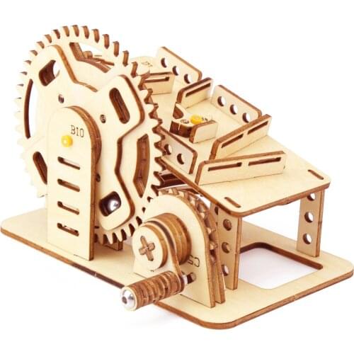 Gear Drive Marble Run Stem Toy 3D Mechanical Kit Building Puzzle Physics Project Science Activities For Boys & Girls