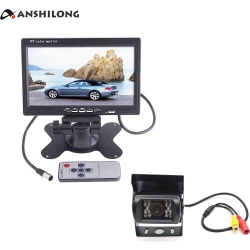 ANSHILONG 7" Car/Bus/ Truck Rear View LCD Standalone Monitor System Kit with 18 IR LED Reversing Back up Camera 12V-24V