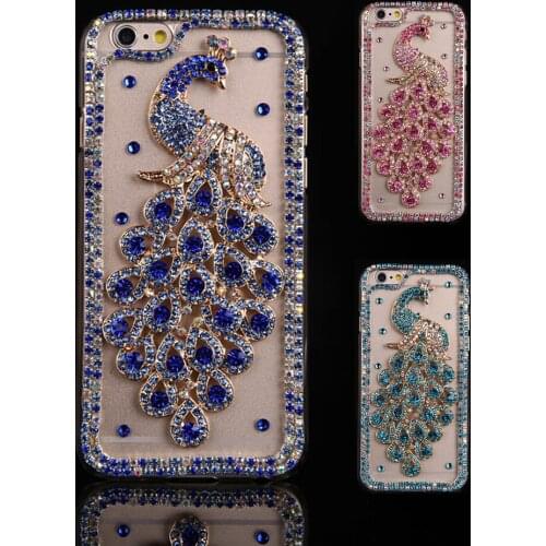 Sunjolly Peacock Rhinestone Case for LG V50 Bling Diamond Phone Cover coque for LG G8 G8S K40 K12 Plus Stylo 5 K50 Q60 W30 capa