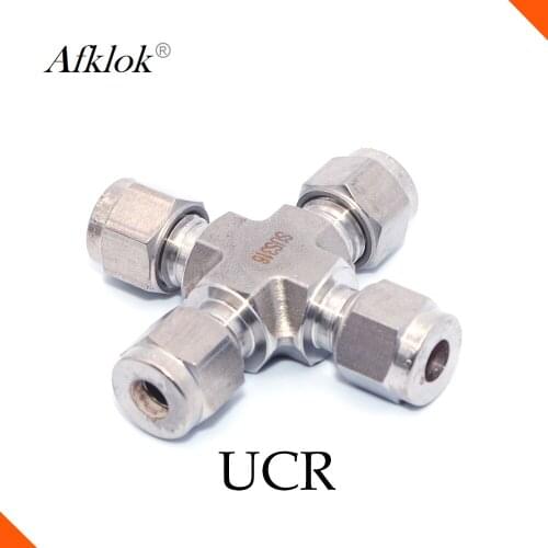 Tee Type OD Equal 14mm 15mm 16mm 4 way Stainless Steel SS316 Cross Pipe Fittings