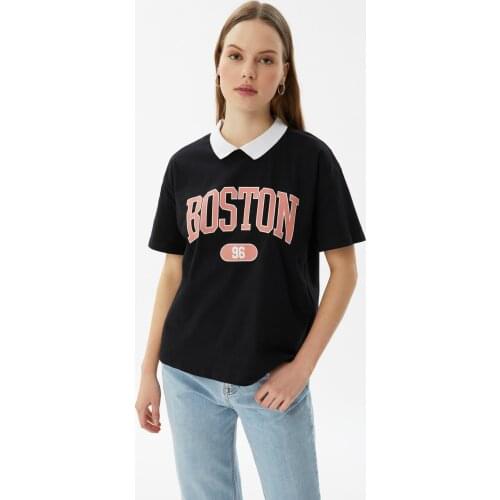 Trendyol Printed Semi-Fitted Knitted T-Shirt TWOSS21TS3424