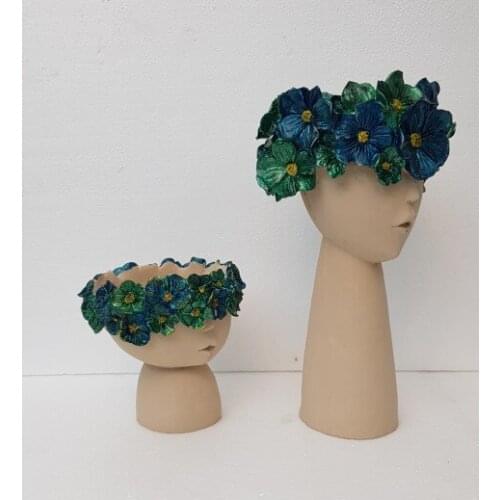 EU HOME DECORATION AROSE DUAL BAŞI FLOWER TAÇLI FLOWERPOT HOME OFFICE DECOR