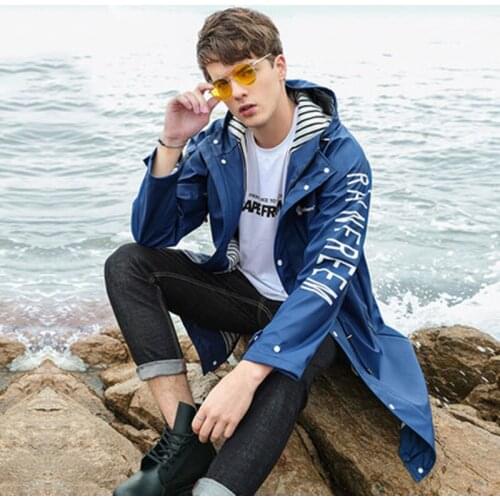 Waterproof Raincoat Hood Pockets Lightweight Hooded Zipper Jacket Windbreaker Raincoat Men Universal Single-person Rainwear