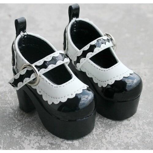 [wamami] 55# Black 1/4 MSD DZ AOD BJD Dollfie High Heels Leather Shoes