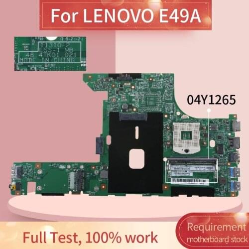 04Y1265 Laptop motherboard For LENOVO E49A Notebook Mainboard 11310-2 SJTNV HM70