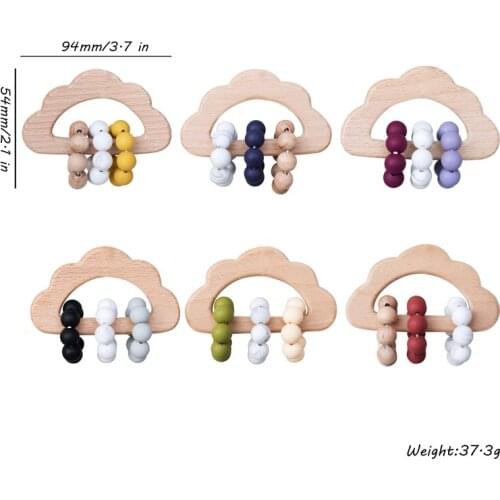 LetS Make 1pc Baby Toys Baby Teethers Silicon Beads Baby Teething Wooden Teether Toys Bpa Free Silicone Beads For Baby Crib Toy