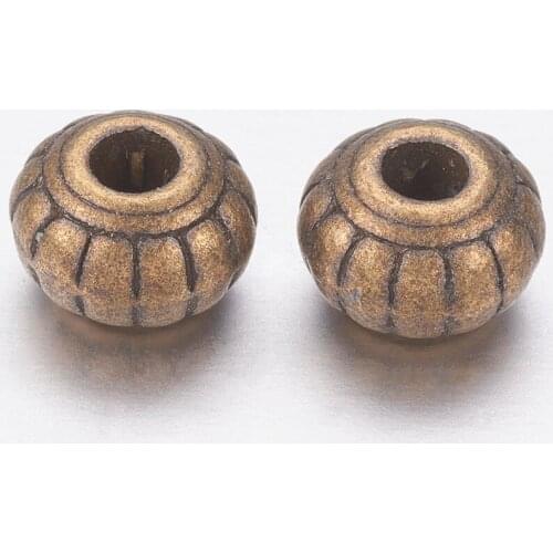 100pcs Alloy Beads Tibetan Style Spacer Metal Charm Beads for DIY Jewelry Making Necklaces Bracelets 6x4.5mm