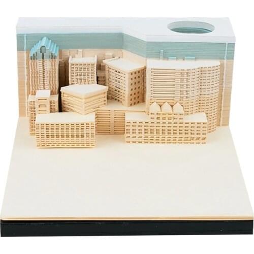 3D Memo Pads Night in the City Novelty Vintage DIY Creative Paper Note Ornaments Gifts for Friends Stationery Supplies