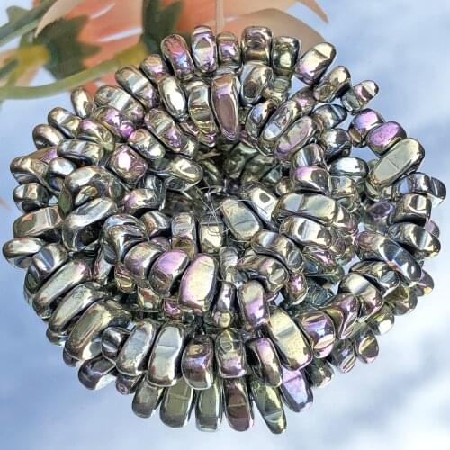 4-8mm Natural Stone Multicolor Hematite Irregular Gravel Stone Spacer Loose Beads for Jewelry Making Diy Bead Bracelet Finding