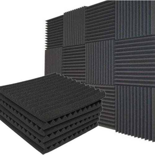 48PCS 250x250x250mm Studio Acoustic Soundproof Foam Pyramid Sound Absorption Treatment Panel Tile Protective Sponge