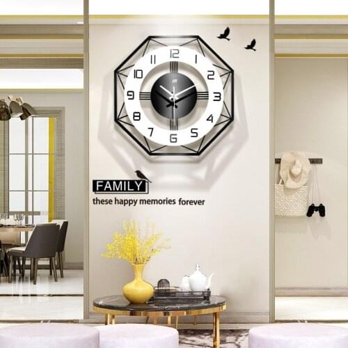 American clock mute wall clock living room Nordic clock fashion home creative quartz clock large art wall charts